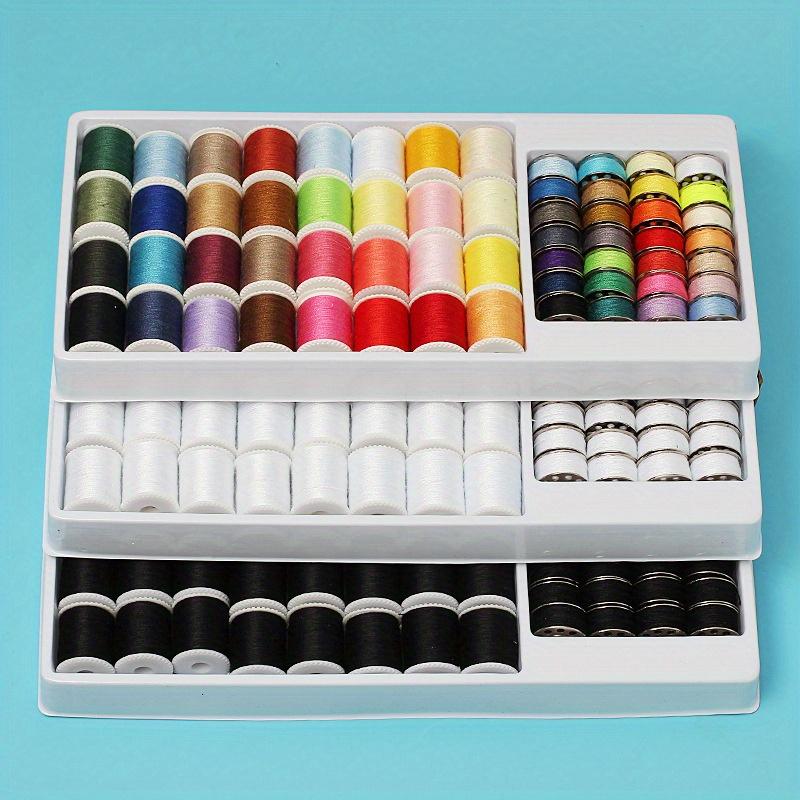 60pcs/Set Sewing Thread Kit, Mini Spools and Bobbins for Sewing Machine, Hand Sewing