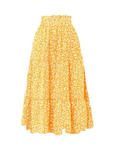 Versatile Elastic Waist Cake Dress, Spring Summer Slimming Multi-Layer Ruffle Skirt, Fashionable Half-Length Skirt for Women Womenswear