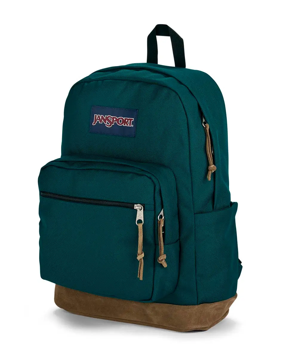 JanSport Canvas Backpack, Suede Reinforced Bottom Vintage Bookbag, Large Capacity Casual Campus Daypack