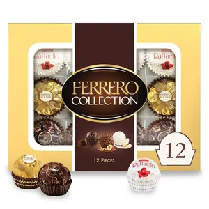 12 Count, Premium Gourmet Assorted Hazelnut Milk Chocolate, Dark Chocolate and Coconut, 4.6 oz