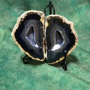 Natural Volcano Agate Geode - Raw Crystal Specimen for Home Decor, Collection Display