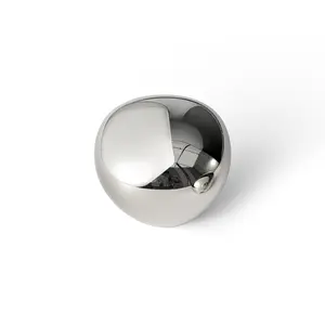 Goo-Ki Creative Pebble-Shaped Furniture Knob (1 Pack) - Luxury Solid Brass Pull in Bright Silver Finish