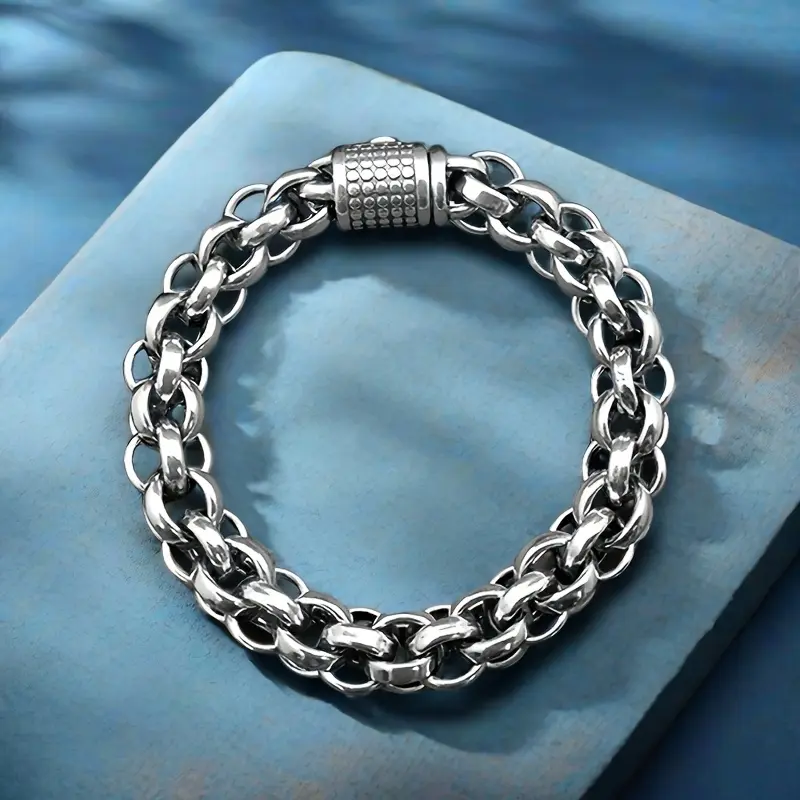 Foot Silvery S925 Bracelet Sterling Silvery Bracelet Men's Bracelet Can Be Worn to Send A Boyfriend A Birthday Gift for Dad. Silvery Weighs /1.94 Ounces. cross necklace men's jewelry initialnecklace name necklace vintage jewelry cuban link chain