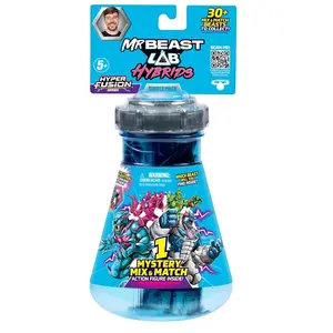 MrBeast Lab Hybrids Single Pack, Mix & Match Millions of Combinations to Create The Ultimate Beast and Reveal Individual Beast Parts to Create 1 of 10 4" Hybrid Figures, 30+ to Collect