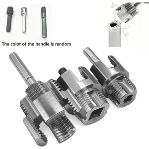 3pcs Heavy Duty Alloy Pipe Threading Tool Set, Hand Tools—1/2", 3/4", 1" Internal/External Threads, Drill-compatible PVC/Plastic Pipe Threading Tools, Suitable for DIY and Professional Pipe Installation, No Electricity Required, Tool Kit