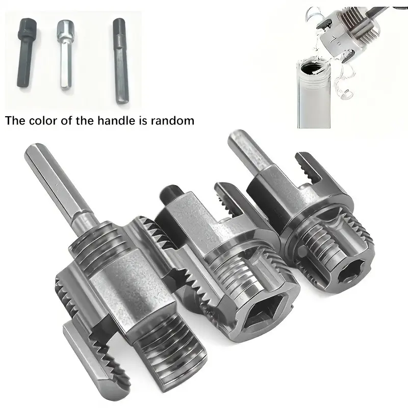 3pcs Heavy Duty Alloy Pipe Threading Tool Set, Hand Tools, 1/2", 3/4", 1" Internal/External Threads, Drill-compatible PVC/Plastic Pipe Threading Tools, Suitable for DIY & Professional Use, No Electricity Required, Pipe Threader Kit