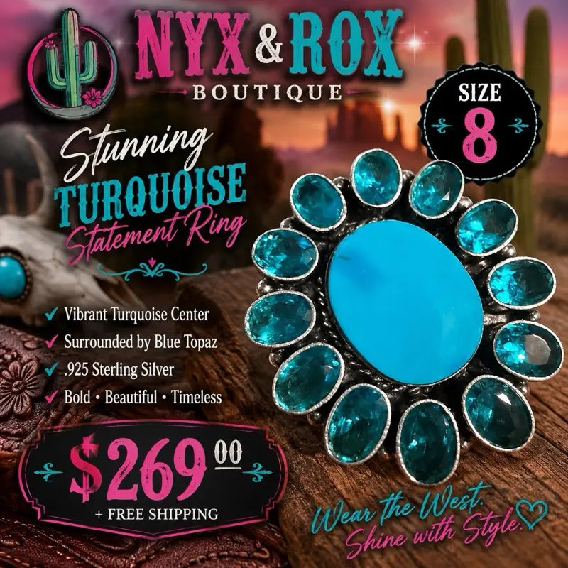 Silver Turquoise  and Topaz  Adults' Female Jewelry Accessories for Any Occasion