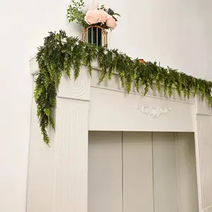 6 Feet Artificial Cedar Vine, Realistic Touch Winter Pine Wreath, Fake Fir Branches for Table, Fireplace, Wall, Indoor Outdoor Decor