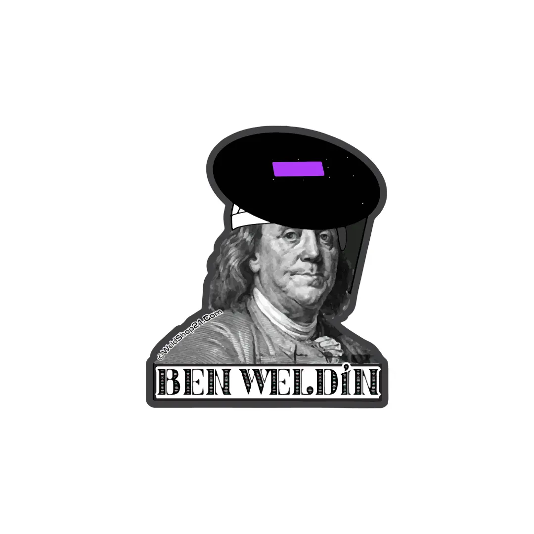 Benjamin Franklin Welder Sticker - Vinyl Decorative Gift for Friends, Waterproof, Ideal for Home Decor