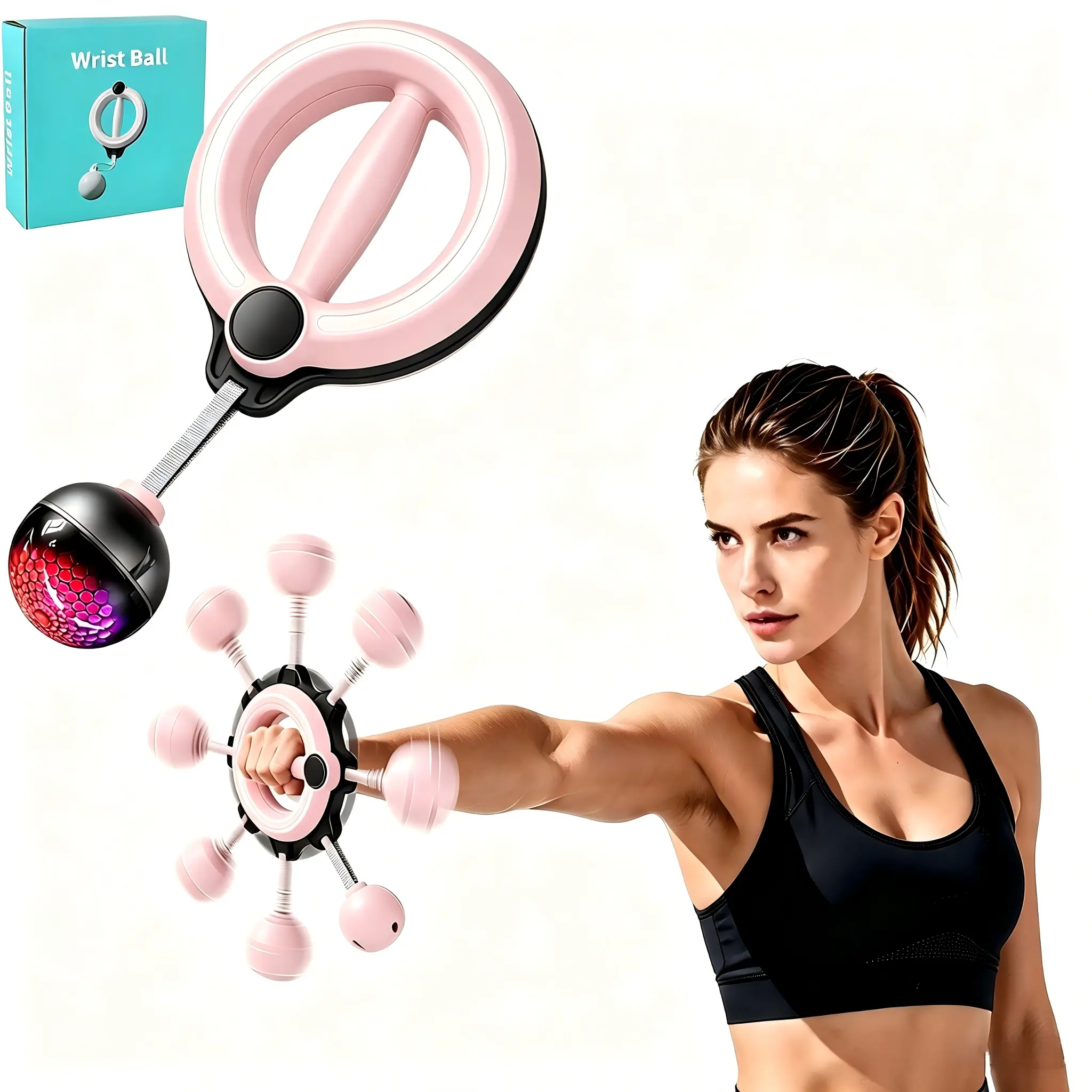 360° Silent Rotation Wrist Forearm Exerciser, Digital LCD Counter Arm Trainer for Upper Body Strength Training