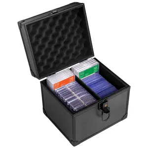 Graded Card Storage Box,  2 Grid Dustproof, Compatible with 44 Card Slabs, Fits PSA, CSG, BGS and Top Loaders, Organizer with Lid and Handle  - Aluminum Alloy Top Loader Card Brick Case for MTG/PKM/PTCG Sport Cards