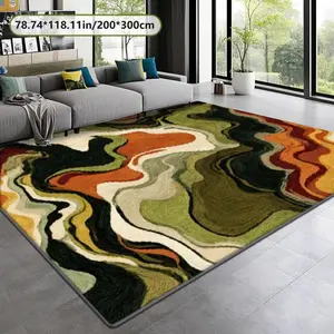 Velvet Soft Comfort Carpet, Retro Pattern Print Rug, Vintage Area Rug, Home Decor Mat, Living Room Large Rug, Sofa Pad, Bedroom Bedside Rug, Multi-Scene Use