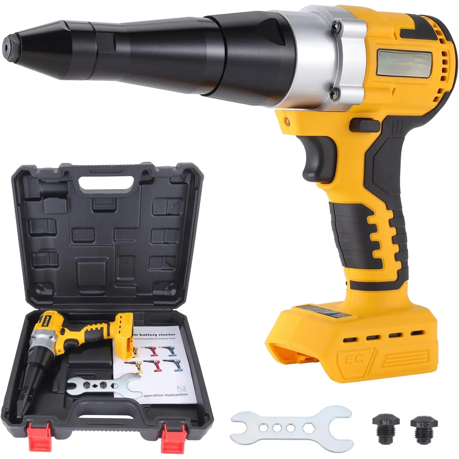 Cordless Rivet  Tool for  20V Max (No ), Brushless Electric Automatic Rivet ,Brushless  for Rivets 1/8'', 5/32'', 3/16", for Metal, Plastic and Leather