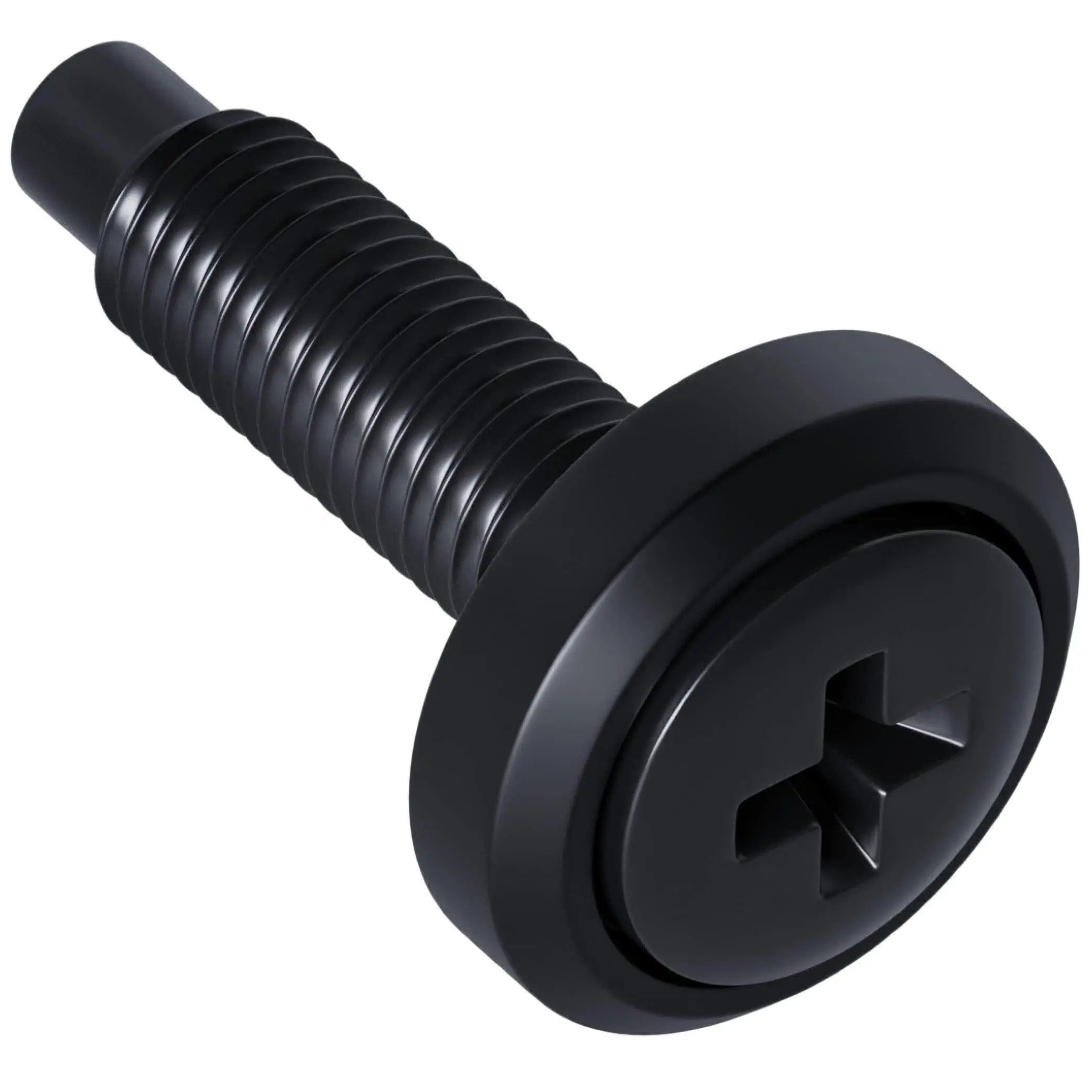 ECHOGEAR Rack Mount Screws - 10/32 Steel Screws with Attached Nylon Washers & Pilot Point Heads - Made to Use with Network Racks, Enclosures, & Cabinets