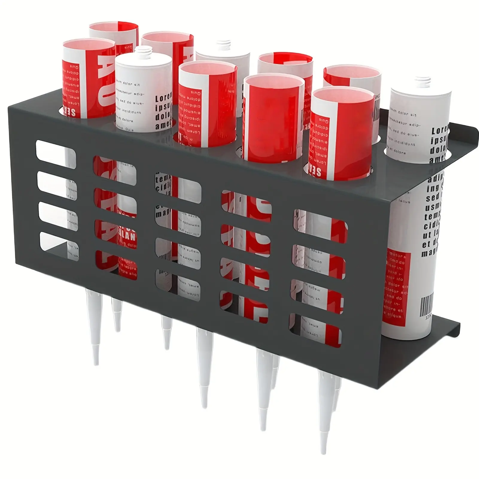 Versatile Stainless Steel Wall-Mounted Tool Storage Rack, Construction Tool Organizer, Ideal for Organizing Sealants & Greases, Perfect for Workshops, Garages, Vans, Metal Tool Organizer, Garage Tool Organiser