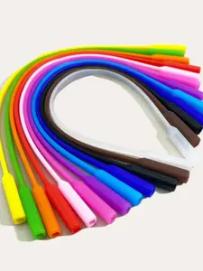4pcs Universal Casual Eyeglass Straps, 6.69in Non-Slip Silicone Chains, Pretty Grips for Glasses, Random Colors, All Seasons, Cartoon Pattern, No Ca Prop