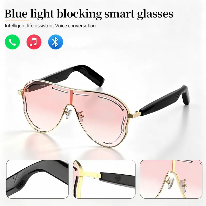 Smart Bluetooth Wearable Wireless Audio Glasse s - Hands-Free Call, Music Playback, UV Protection, Casual Tech Gadgets for Sports & Office  Bluetooth Smart Polarized Sunglasses