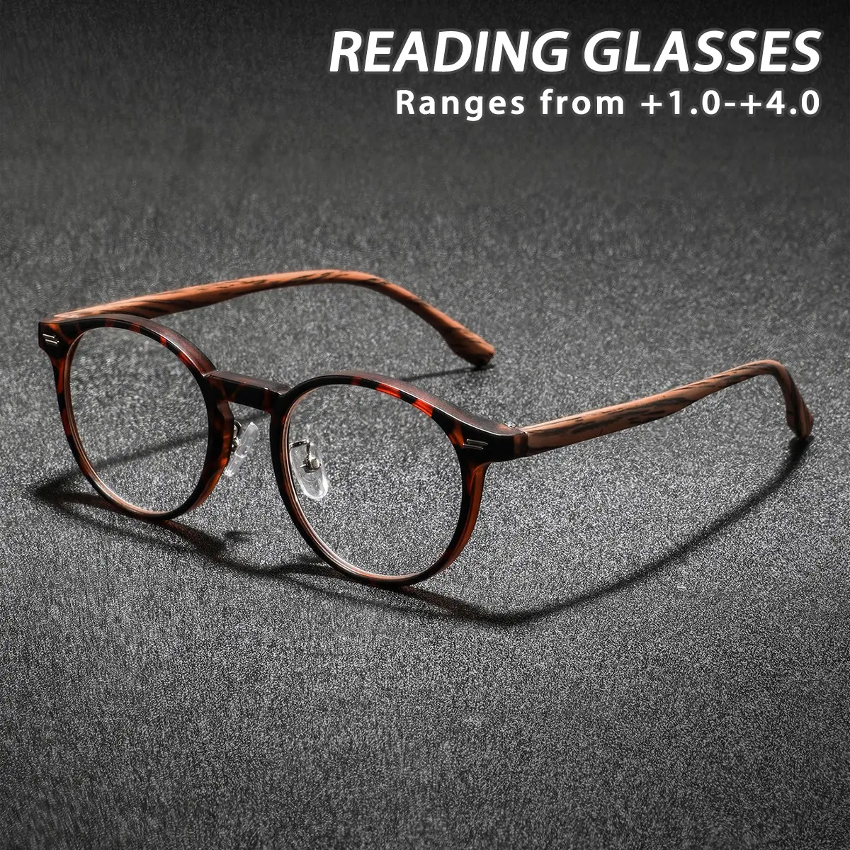 Men's Plastic Oval Reading Glasses, Vintage Retro Style, Classic Atmosphere, Casual Fashion, Trendy Old Lenses, Comfortable Eyewear, High Quality Eyewear, Reading Eyeglasses