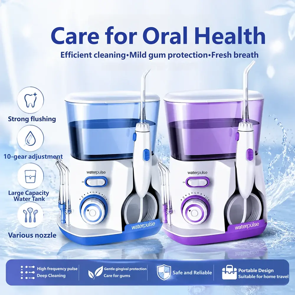 Electric Water Flosser for Teeth Cleaning，Couples Matching Colors，Large Water Tank Oral Irrigator，Portable Teeth Cleaner，10 Adjustable Pressure Levels，Multiple Tips for Home Oral Care, plaque cleaner