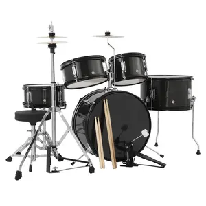 Complete 5-Piece Kids Drum Set, 16" Junior Percussion Kit with Full Hardware, Drumsticks & Adjustable Stool, Ideal Beginner Instrument for Young Musicians