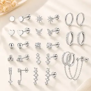 26Pcs Hypoallergenic Earrings Set – Surgical Steel & 14K Gold Hoop, Stud, Dangle for Multiple Piercing, Trendy Gift for Women