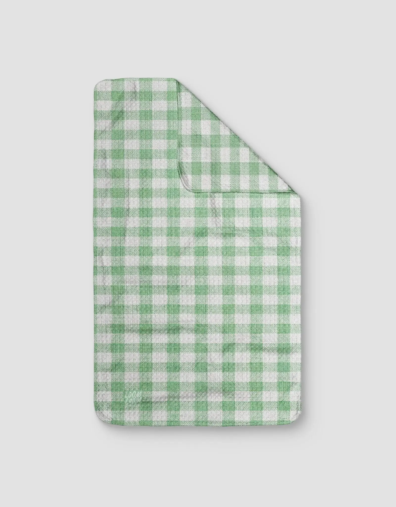 Pastel Green Woven Gingham Kitchen Tea Towel - Double-Sided Print 16x28 Quick-Dry Absorbent Dish Towel