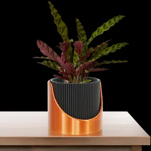 8 Inch Self Watering Planter, Large Indoor Outdoor Plant Pot with Drainage, Terracotta, Green, Beige, Modern Ribbed Design (Copy)