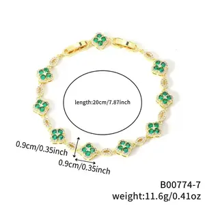 Loveden Sparkling Clover Bracelet For Women Daily Winter Vibe Jewelry Accessories Bling High Carbon Diamond Birthday Christmas Gift