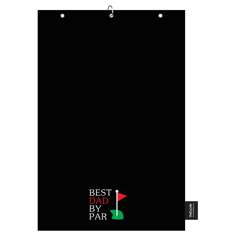 PAR Golf UniCaddie Best Dad By PAR Golf Towel with Quick-Dry Dual-Sided Design, Portable Carabiner, Gentle Cleaning, Durable & Easy-Care