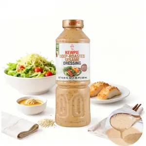 KEWPIE Deep-Roasted Sesame Dressing 500ml Per Pack - Top Selling Asian Sauce for Salads Cold Pasta & Marinating - Ideal for Sukiyaki & Asian Cuisines - Spicy Dip & Versatile Salad Dressing - Saucepackets