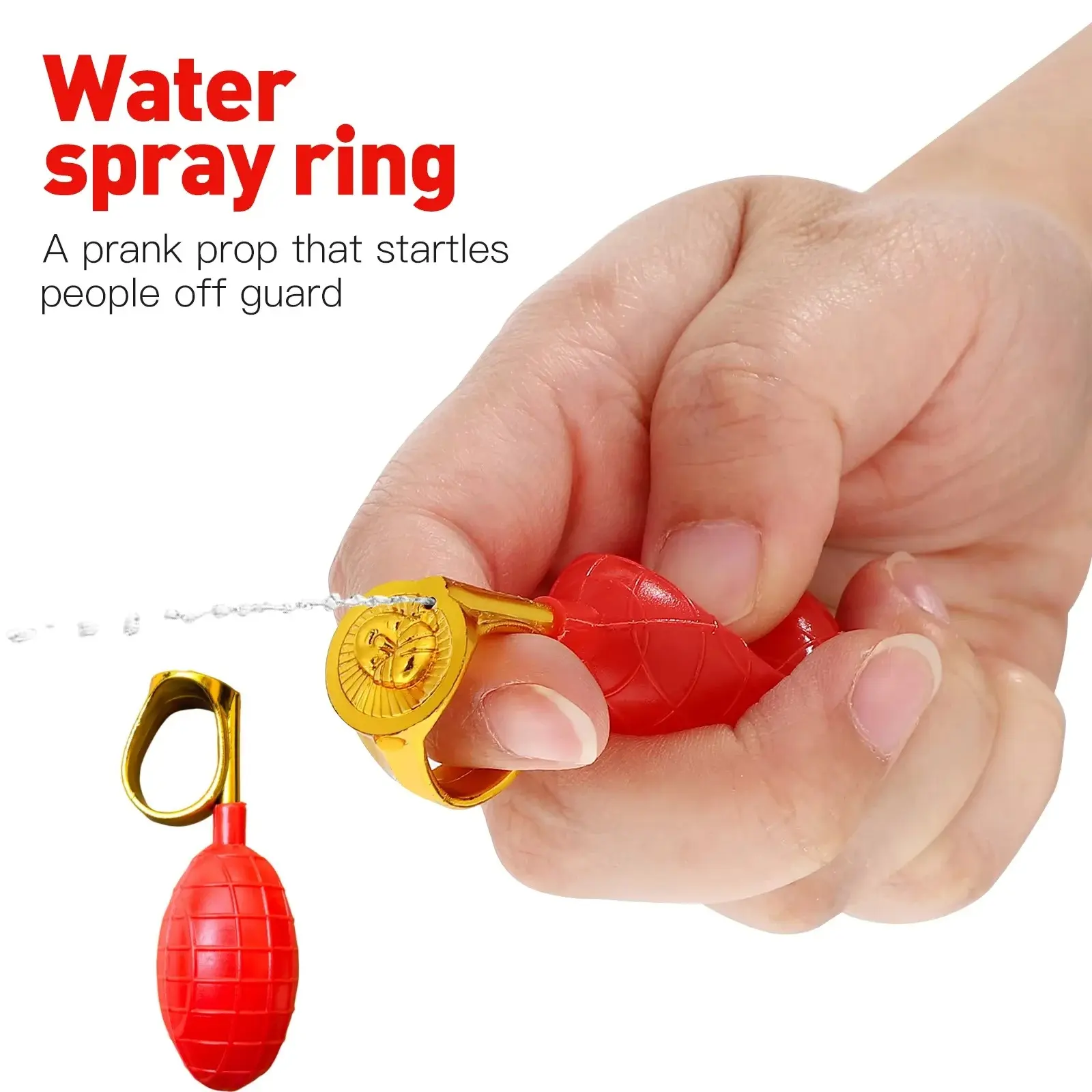 Hidden Water Spray Magic Ring Novelty Magic Toy Prank Game Prop Funny Joke Toy Party Favors Gift for Kids Adults Teens