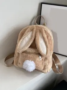 Plush Bunny Backpack, Long Ears Soft Plush Bag, Large Lady Crossbody Bag, Cartoon School Bag, Cute Lolita Style, Daily Use, Party, Date