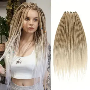Single Ended Thin Synthetic Dreadlock Extensions, 4 Packs (40 Strands Total, 10 Strands Per Pack) - 24 Inch, 0.6cm Width, 100% Handmade, Black Reggae Style Hair Extensions for Girls
