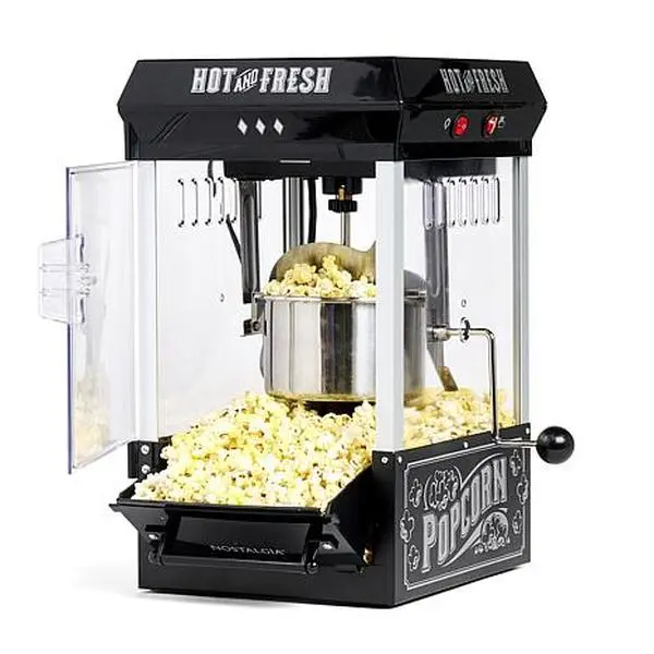Nostalgia KPM220BK Vintage 2.5-oz Tabletop Kettle Popcorn Maker, Black