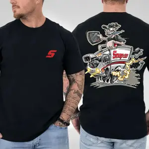 Snap-On retro modified car mechanic T-shirt, vintage truck and car pattern T-shirt, 100% cotton unisex crew neck, casual garage men's clothing, gift for car enthusiasts, gift for truck enthusiasts, gift for mechanics