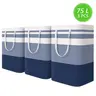 3Pcs 75L Tall Rectangular Collapsible Laundry Baskets - Clothes Storage Basket for Bedroom, Spill-Proof Dry Hamper, Freestanding, Waterproof, High-Capacity Home Supplies, Extended Handles, Space-Saving Fold, Holds Towels, Toys, Everyday Mess,home decor