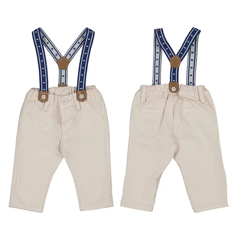 Khaki Trousers with Suspenders by Mayoral