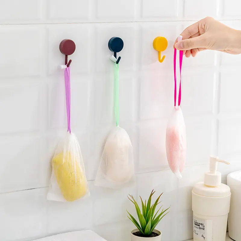 [Holiday Haul] 12pcs Eco-Friendly Exfoliating Net Loofah Bar Soap Pouch Accessories - Double-Layer Rich Foam Net Soap Saver Sack, Drawstring Cleansing Holder Bags for Adult Bath Self Care Products (Assorted Colors)