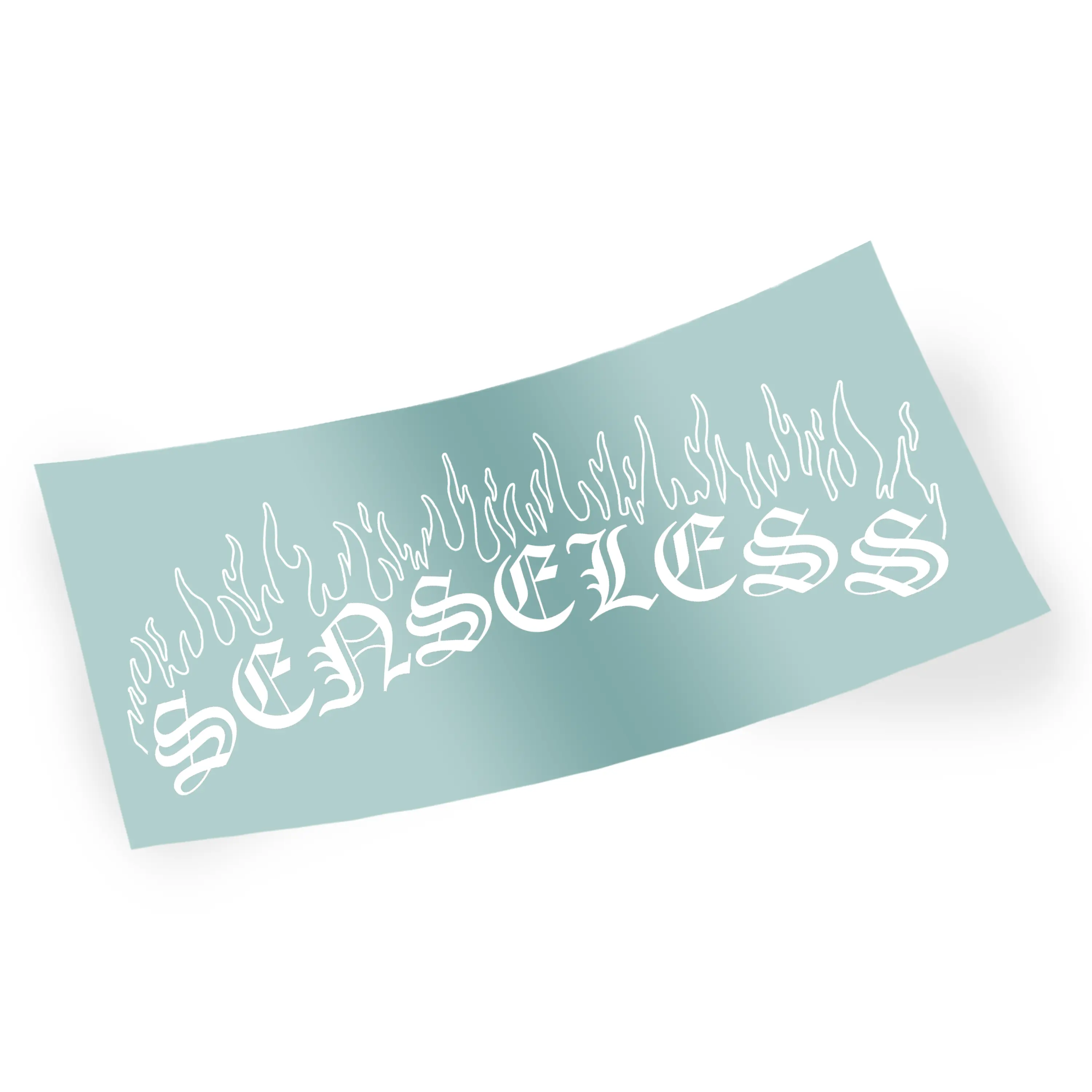Senseless Old English Flame Vinyl Car Window Banner