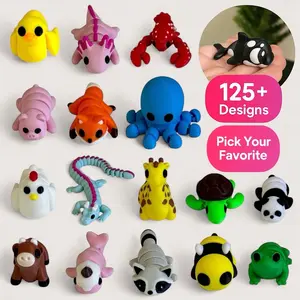 Mini animals 3d printed articulated home decor statues and figurines