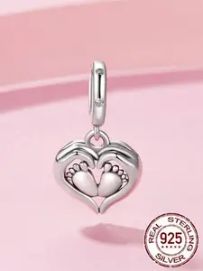 S925 Sterling Silver Heart Design Pendant, Love Necklace, Fashionable DIY Jewelry Accessories for Women & Girls, Trendy All-match & Exquisite Jewelry for Birthday Gift