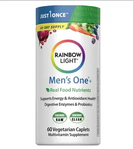 BIG SALE 2026!!!BIG SALE 2026!!!  Rainbow Light Mens Multivitamin One + | 30 Caplets | Real Food Nutrients, Digestive Enzymes & Probiotics