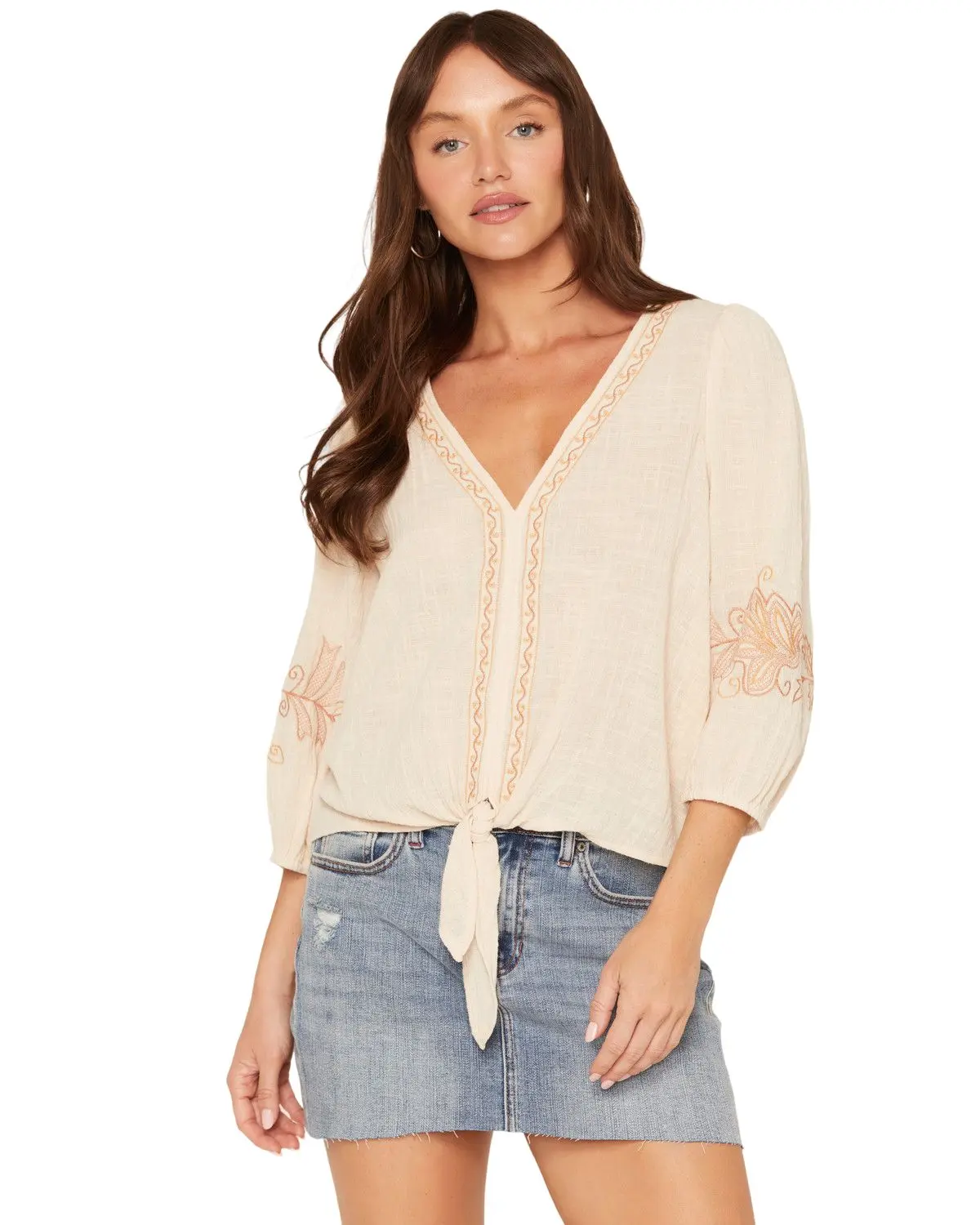 Lovestitch Women's Women'S Embroidered Long Sleeve Shirt - 1-15569W-Srl-Pch
