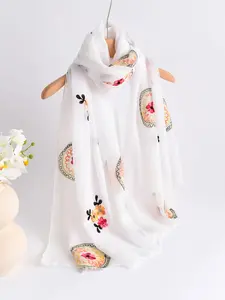 Women's Ditsy Floral Print Long Scarf, Boho Style All Season Shawl for Women, Fashion Accessories for Beach Vacation, Trendy All-match & Exquisite Scarf for Birthday Gift