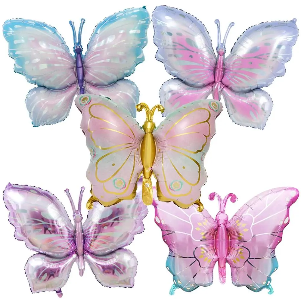5pcs Colorful Butterfly Foil Balloons Butterfly Balloons Butterfly Themed Balloon Girl Party Birthday Wedding Baby Shower Decors