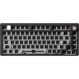 Hi75 Wired Mechanical Keyboard Kit, Aluminum Alloy Barebones Keyboard, 75% Layout 81 Keys Hot Swappable Custom RGB Backlit with Knob Gaming Keyboard DIY Base Kit