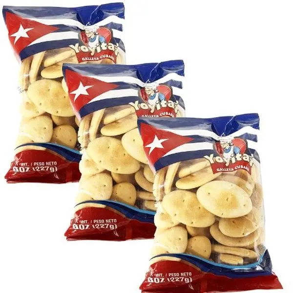 Yoyita's Traditional Cuban Crackers - 8 oz (Pack of 3) Cookie Crunch Cheese Snacks, Ready-to-Eat US Food, Ideal for 2 Key Occasions