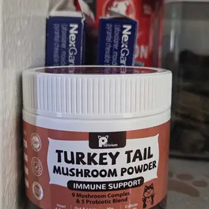 Turkey Tail Mushroom Powder for Dogs&Cats-JUMBO SIZE-120 servings,For Lumps & Bumps, Immunity,Respiratory, Digestion & Cellular Health-UPGRADED FORMULA