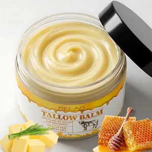 Organic Grass-Fed Beef Tallow Balm Raw Honey | Viral Slugging Moisturizer for Glass Skin, Soft Glowy Radiant Skin Handmade All-Natural 60g