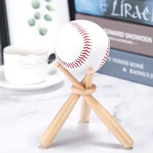 SleekHush Mini Wooden Round Solid Stick with Wood Ring DIY Mini Baseball Bat Craft Stick for Creative Projects